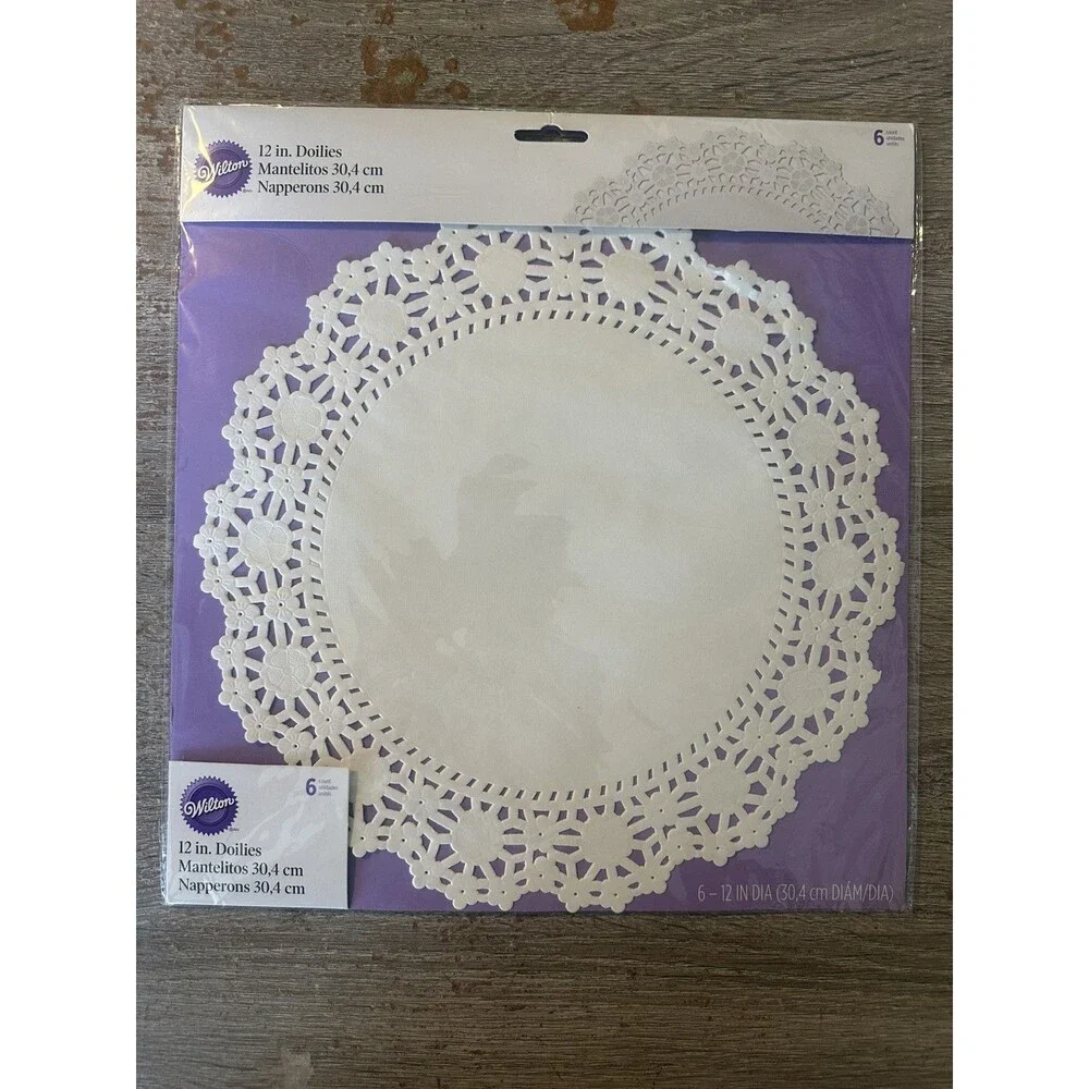 Wilton Greaseproof Doilies 8” & 10” & 12” Round White 3 bags  32 pcs New!